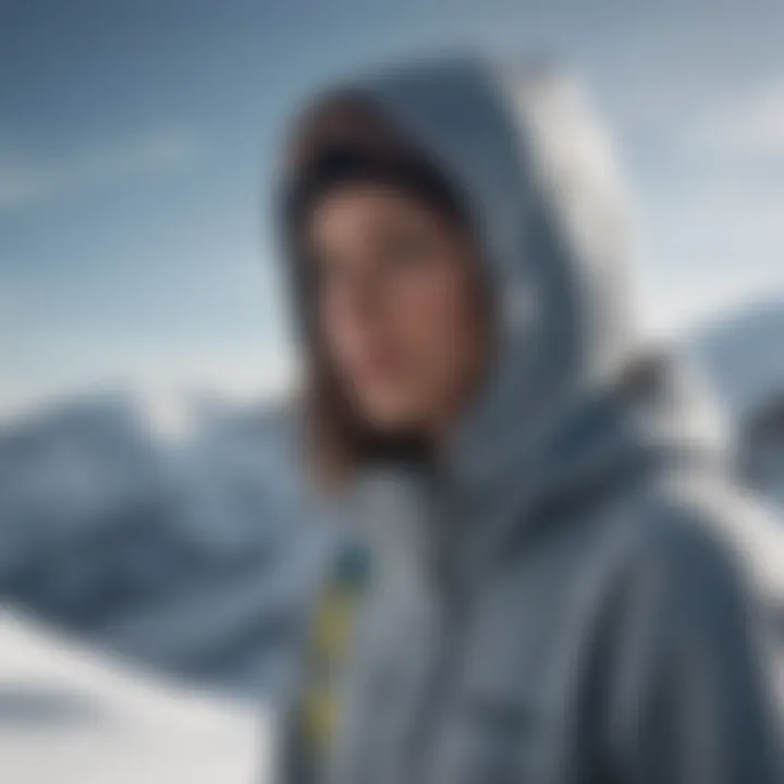 A snowboarder wearing a high-performance hoodie on a snowy slope