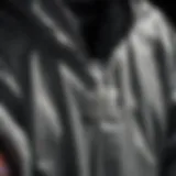 A close-up of the adidas vintage windbreaker jacket showcasing its unique design patterns and logo.