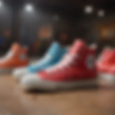 Color Variants of Converse Hi Tops Different color variants of Converse Hi Tops arranged aesthetically.