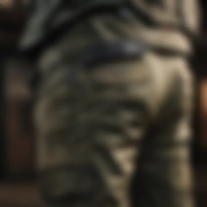 Close-up of durable BDU pant material