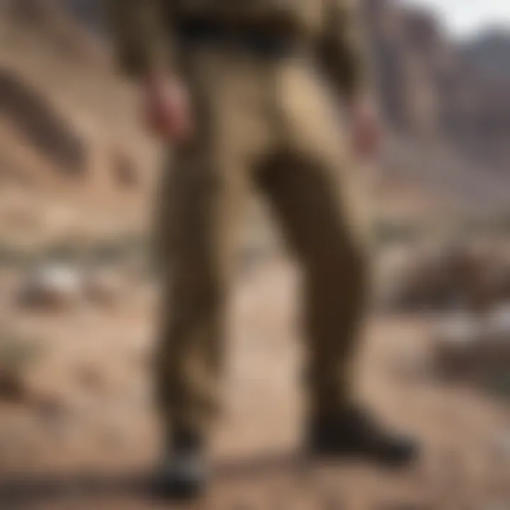 BDU pants in rugged terrain