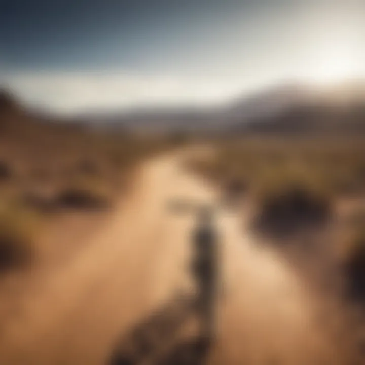 Mountain biking trail winding through desert landscapes in the US