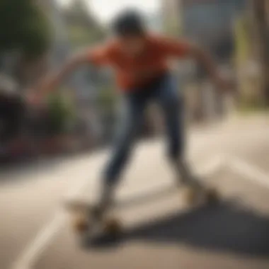 Tricks on a High-Performance Board A young skater performing tricks with a top-rated skateboard.