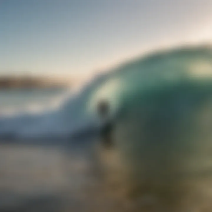 Surfer catching a barrel wave at Windansea Beach