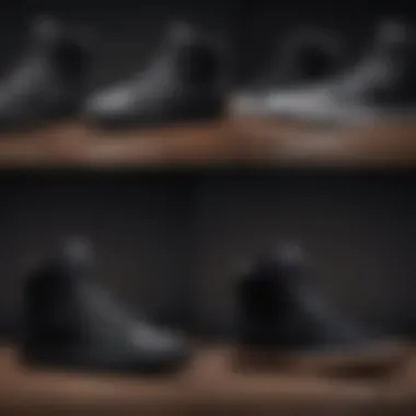 Collage of various black Nike skate shoe models