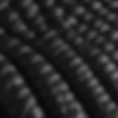 Craftsmanship and Material Quality Close-up of the fabric texture and stitching of a black and white puffer jacket