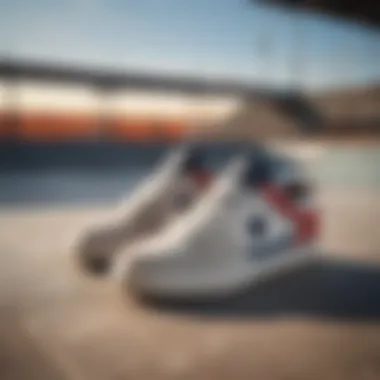 Etnies Marana Michelin in a Skatepark Setting Etnies Marana Michelin displayed against a vibrant skatepark background