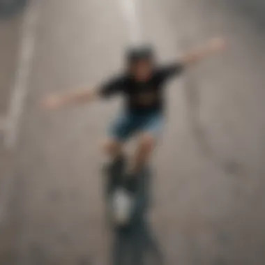 Thrilling aerial view of a skater on a hawk skateboard