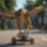 Sleek and dynamic hawk skateboard in action