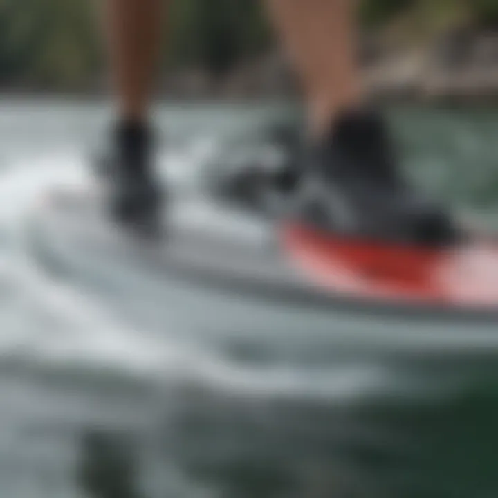 Close-up of advanced jet paddle board propulsion system