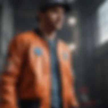 Adventure Ready: LRG Bomber Jacket in Action Individual wearing LRG Bomber Jacket while engaged in extreme sports