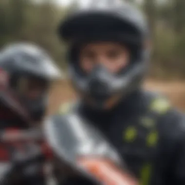 Close-up of motocross gear and safety equipment