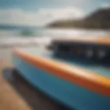 Close-up of a motor powered surf board on a beach