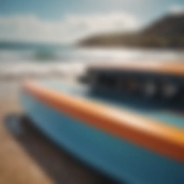 Close-up of a motor powered surf board on a beach