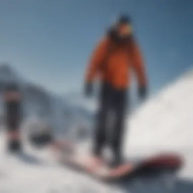 Evaluating Snowboard Options Person comparing snowboards with price tags visible