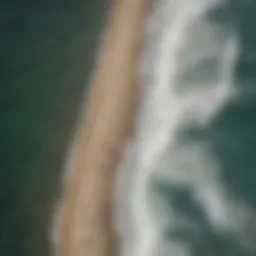 Aerial view of Pleasure Point showcasing the surf breaks