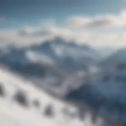 A breathtaking view of snow-covered mountains at a premier snowboarding location in New York