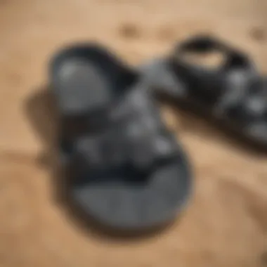 Detailed View of Reef Sandals' Cushioning and Sole Design A close-up of Reef sandals showcasing their robust sole and cushioning technology.