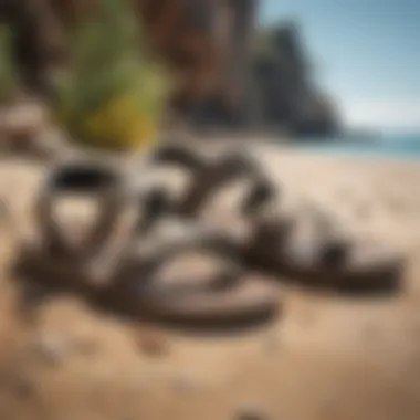 Sustainable Materials of Reef Sandals in Nature Eco-friendly materials used in Reef sandals displayed in a natural setting.
