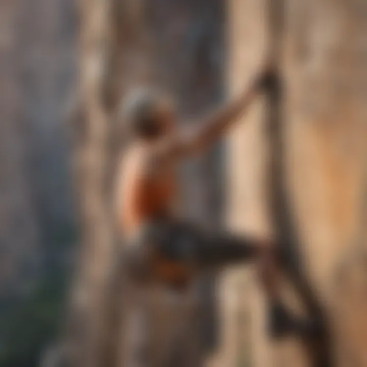 Rock climber conquering a challenging route