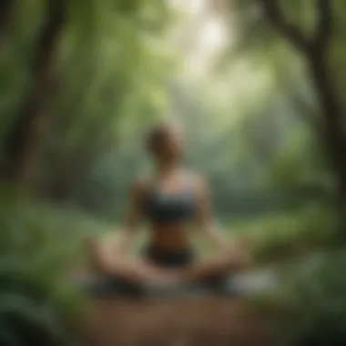 An individual gracefully performing a Sanuk Yoga pose amidst lush greenery, embodying joy and mindfulness.