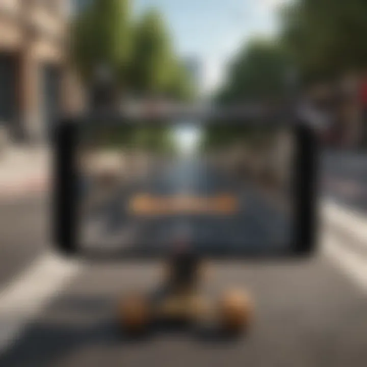 A detailed view of a digital skateboard game interface