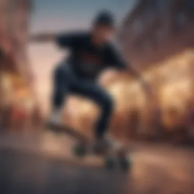 Diverse Skate Community Online An illustration of a diverse group of skateboarders in a digital community