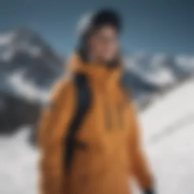 Snowboarder showcasing fashion-forward snowboard jacket