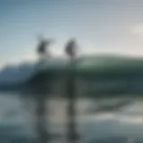 A breathtaking view of surfers riding the waves at Surf City USA.