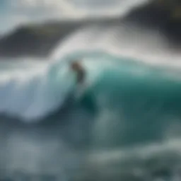 Surf pincho technique on a wave