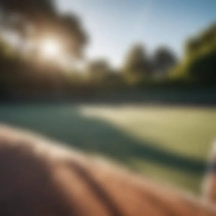 Elegant layout of a tennis court under the sun