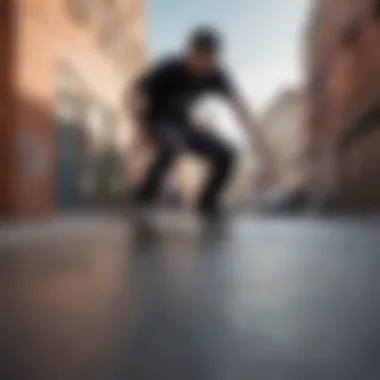 A group of skaters performing tricks with antihero skateboards in an urban setting