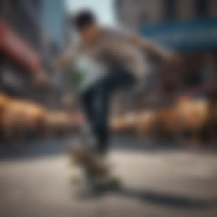 A scenic street spot featuring unique urban elements for skating.