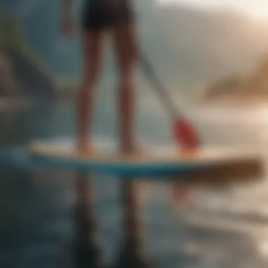 A serene water scene depicting the popularity and trends of foil SUP boards.