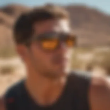 Outdoor athlete wearing Oakley Holbrook Prizm sunglasses during an extreme sport activity