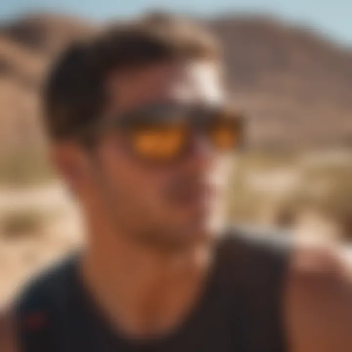 Outdoor athlete wearing Oakley Holbrook Prizm sunglasses during an extreme sport activity