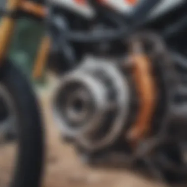 Close-Up of Enduro Bike Engine and Components Close-Up of Enduro Bike Engine and Components