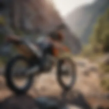 Stunning Enduro Motorcycle on a Rocky Trail Stunning Enduro Motorcycle on a Rocky Trail