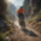 A cyclist navigating a challenging mountain trail showcasing the physical demands of the sport.