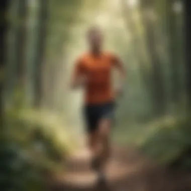 A runner sprinting along a forest path, showcasing the thrill of movement and nature.