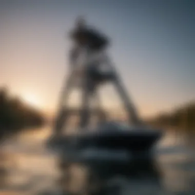 Wakeboard tower installation process on a boat