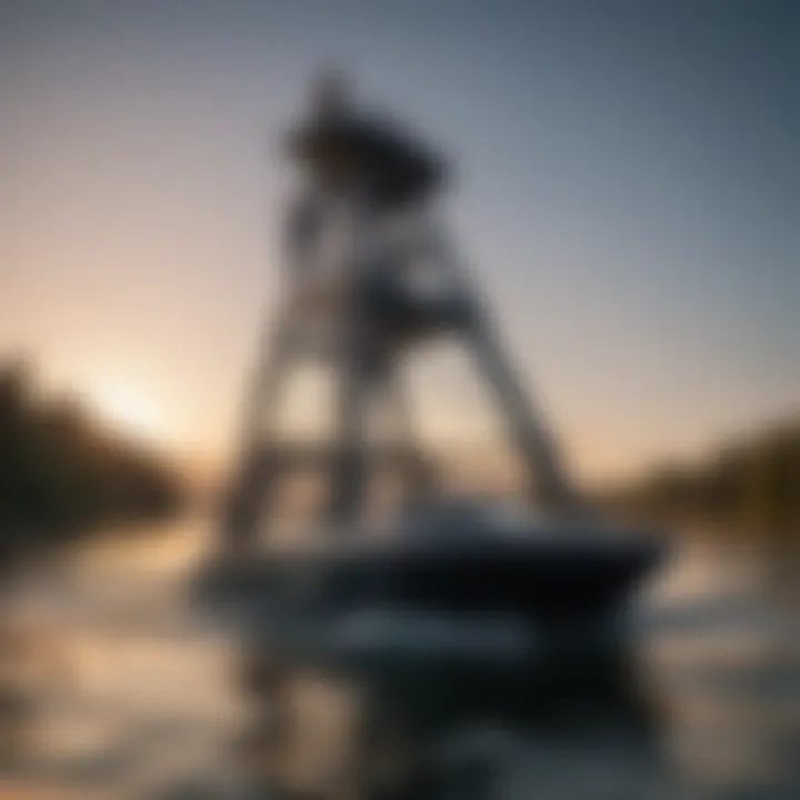 Wakeboard tower installation process on a boat