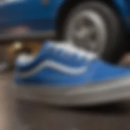 Close-up view of the Vans Old Skool Ultramarine showcasing its unique color palette and design details.