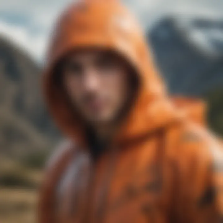 Extreme Sports Athlete Wearing Orange Camo Hoodie