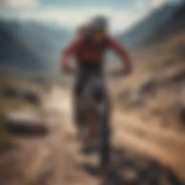 Mastering the Thrills of Off-Road Biking on Rough Trails A mountain biker navigating rugged terrain and rocky obstacles with skill