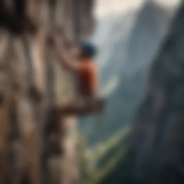 Conquering Nature's Vertical Challenges in Rock Climbing A climber conquering a challenging rock face in the midst of nature