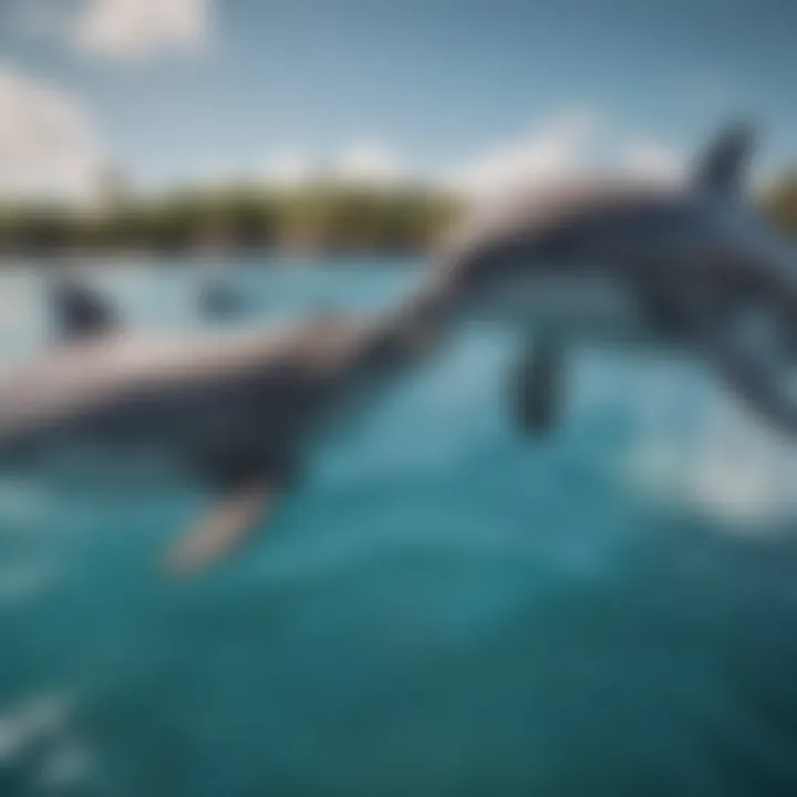 Playful Dolphin Interacting with Marine Life