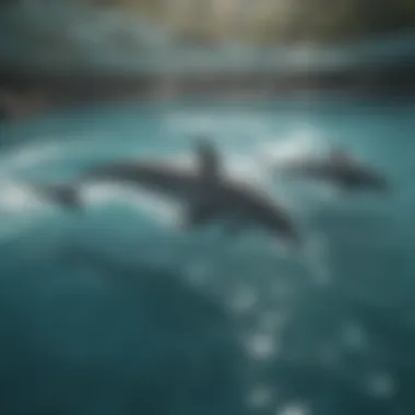 Pod of Dolphins Swimming in Tropical Waters