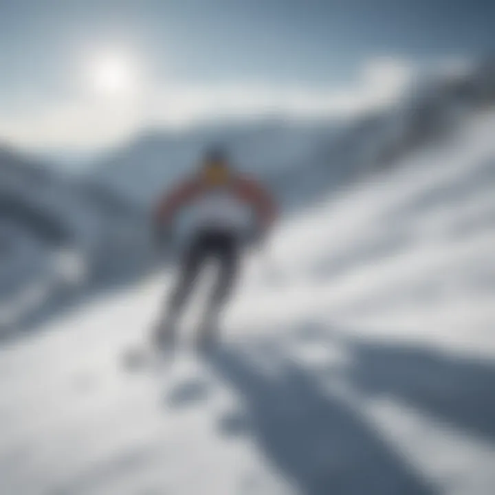 Fearless skier racing down a snow-covered mountain at high speed