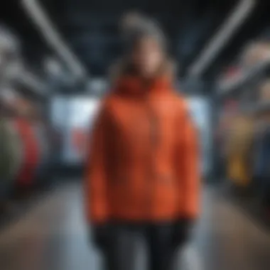 Specialty Store Selection for Snow Clothing A diverse range of snow clothing displayed in a specialty store